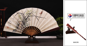 中國東方航空 蘭吐幽香夏布扇定制