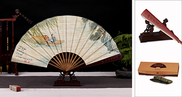 四川大學 春游圖夏布扇定制